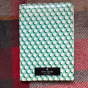 Kate Spade White and Green Passport and Card Holder